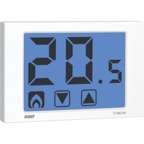 Termostato Digitale Touch Screen da Parete Alimentazione a Batteria Vemer VE432100 Thalos