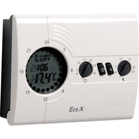 Cronotermostato Digitale a Batteria Programmazione Giornaliera Vemer VN161600 Eco.X-D