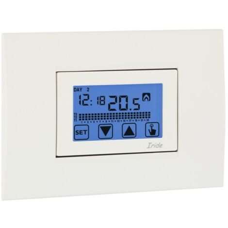 Cronotermostato touch da incasso vemer iride, a batteria, ve456000