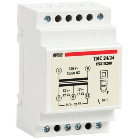 Vemer trasformatore modulare 24VA 12/24V 3M VN318200