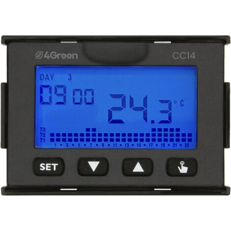 Cronotermostato Digitale da Incasso 503 Programmazione Settimanale e Alimentazione a Batteria Frontalini Bianco e Grigio Antracite 4Green CC 14B
