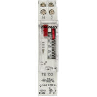 Interruttore Orario Elettromeccanico a Cavalieri con Programmazione Giornaliera 1 Modulo DIN Riserva di Carica 100 ore 4Green TE 10D