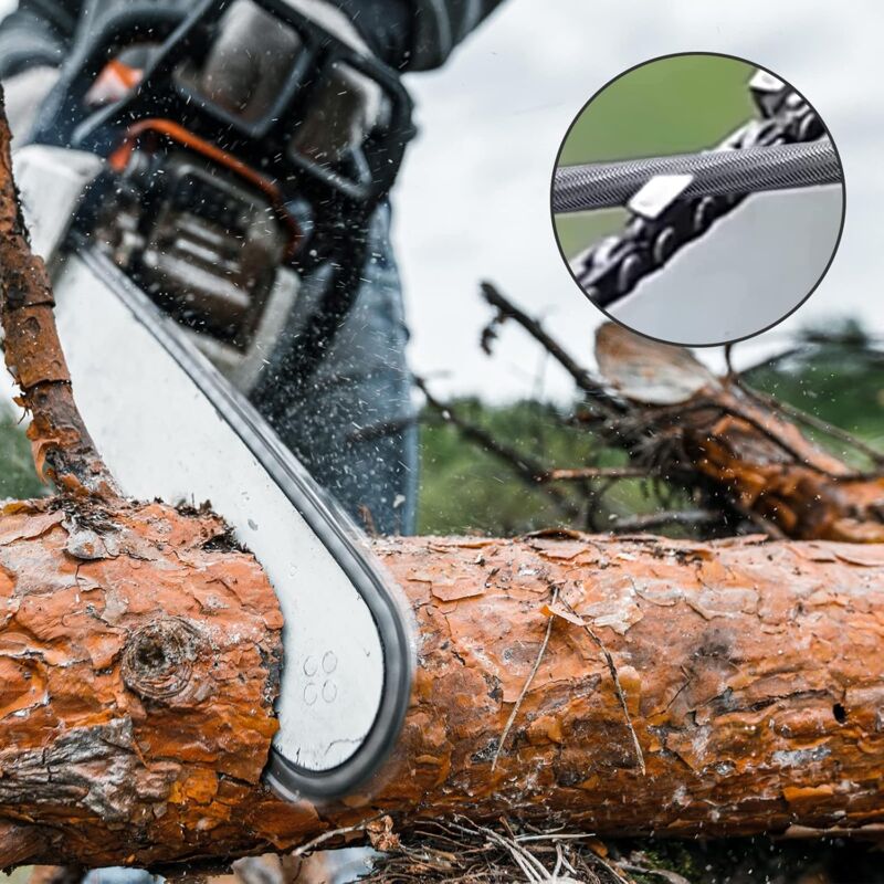 Lot De 8 Limes Rondes Pour Tronçonneuses - Limes Rondes De 4,8 Mm