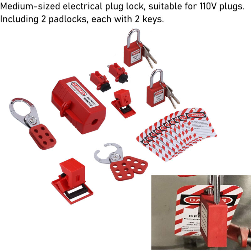 Kit De 3 Dispositifs De Verrouillage Pour Disjoncteur - Étiquetage Sécurité, Pour Poignée ≤ 41 Mm, Plastique Technique