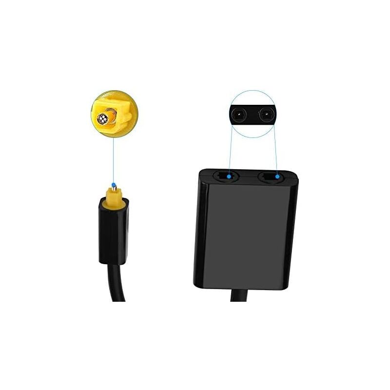 Doubleur Optique Audio Neoteck Répartiteur Toslink 1 En 2 Sorties - Adaptateur Optique Numérique Avec Câble Optique De 1 M - Pour HDTV, PS5, PS4, Barres De Son, Casque Sans Fil, Système