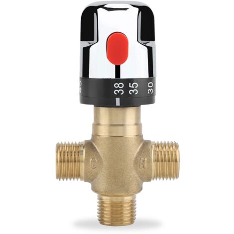 Ej.Life – Mitigeur thermostatique de douche en laiton massif G1/2 – Contrôle précis de la température – Installation facile – Débit 11.67L/min