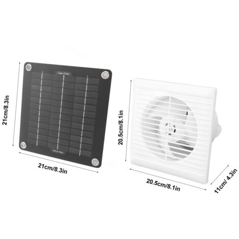 Ventilateur D'extraction Solaire 10W 12V Avec Panneau - Pour Grenier, Serre, Camping-car, Bateau