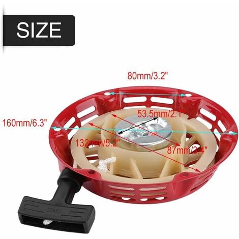 EJ.LIFE Démarreur Tirette , Démarreur à Tirette à Recul Remplacement pour Générateur de Recul 168F 170F 2-3KW