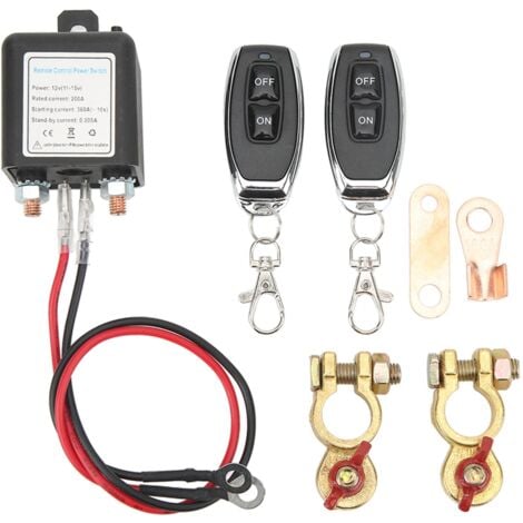 QiMeiTech DC12V Coupe Batterie à Distance, Coupe Circuit de Voiture Anti Vol Empêche La Décharge de La Batterie, Courant élevé Coupe Batterie Maître pour RV ATV Voiture Bateau, Distance de Contrôle(2)