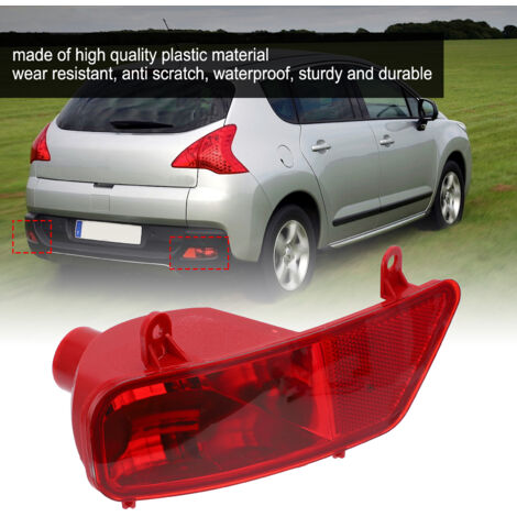 Ej.Life Feu arrière de brouillard pour voiture, Accessoires de Voiture de Remplacement Compatible pour Peugeot 3008 5008 2009-2016 (Droite)