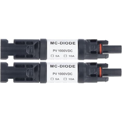 Ej.Life – Lot de 2 connecteurs PV solaire 1000V – Diode anti-retour intégrée – Étanche IP68 – Connexion sécurisée pour panneaux solaires (1/5)