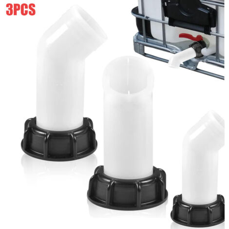 Ej.Life – Lot de 3 buses de vidange IBC 60mm – Raccord fileté S60X6 – Étanchéité renforcée avec écrous et rondelles – Pour réservoirs d'eau 1000L