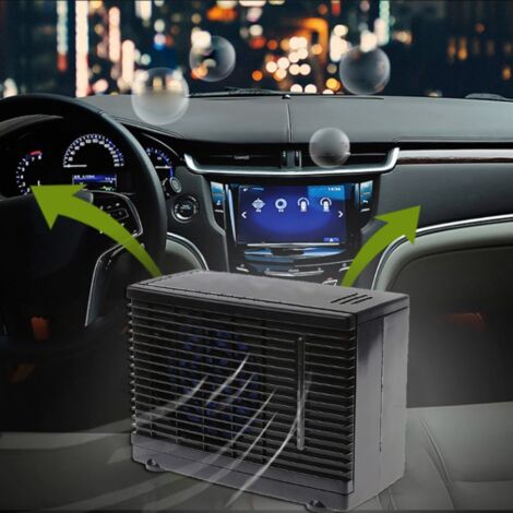 Mini climatiseur portable pour voiture, camion, maison, 12 V, ventilateur de refroidissement par évaporation pour voyage, longue distance, van, bateau, véhicules automobiles (noir Mini climatiseur portable pour voiture, camion, maison, 12 V, ventilateur de refroidissement par évaporation pour voyage, longue distance, van, bateau, véhicules automobiles (noir