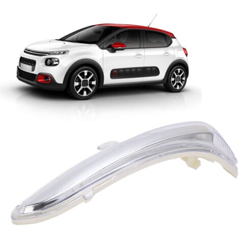 Ej.Life Rétroviseur Latéral Gauche Clignotant Logement Clignotant Coque de Remplacement pour Citroen C3 C4 Peugeot 208 2008 OE : 1607512680