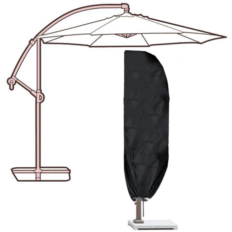 Ej.Life – Housse de protection pour parasol déporté 280 cm – Tissu Oxford 210D imperméable et anti-UV – Fermeture éclair antirouille – Crochets ajustables - 1Housse
