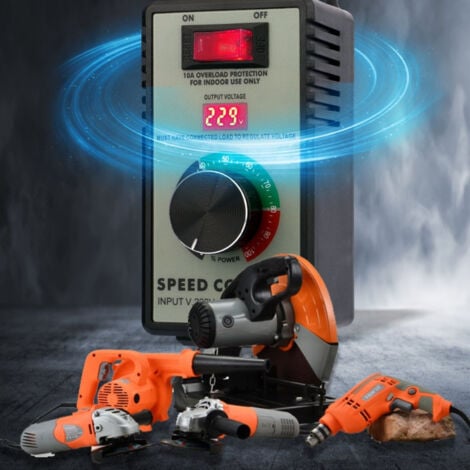 Ej.Life Régulateur de Vitesse, Régulateur D'affichage Numérique électronique, Adapté Pour Perceuse à Main/polisseuse/ventilateur, Commutateur de Contrôle de Vitesse En Continu  AC220240V 4000W