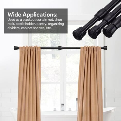 Ej.Life Tringle à Rideau Télescopique 4070cm Set Barre Rideau Extensible sans Perçage Tringles à Rideaux à Tension de Ressort pour Cuisine, Salle de Bain, Armoire, Fenêtre