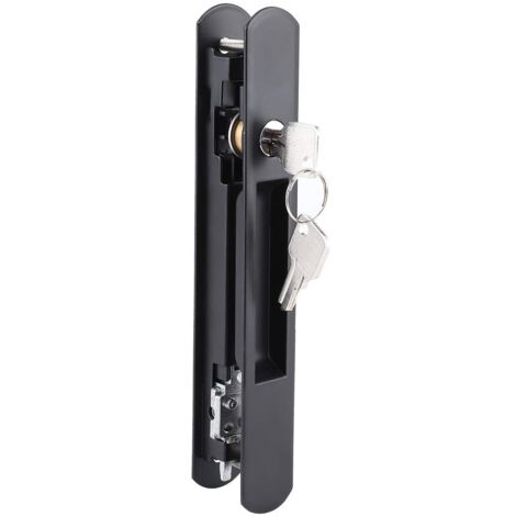 Ej.Life – Verrou de fenêtre simple face – Installation rapide sur portes vitrées coulissantes – Boîtier en acier inoxydable – Couleur noire – Dimensions 20 x 2,8 cm