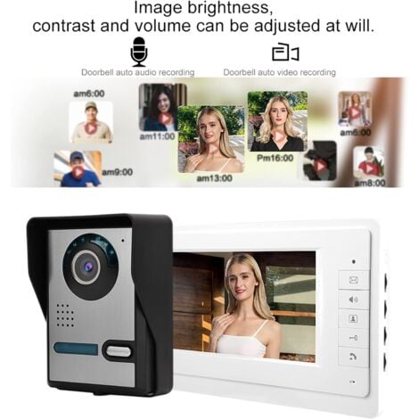 Ej.Life 7 pouces LCD vidéo porte téléphone sonnette interphone caméra moniteur système de sécurité à domicile 110-240V (UE)