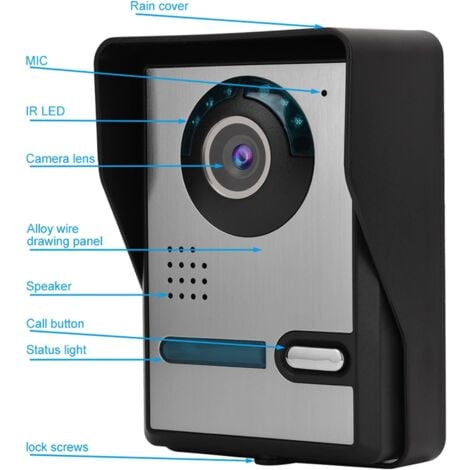 Ej.Life 7 pouces LCD vidéo porte téléphone sonnette interphone caméra moniteur système de sécurité à domicile 110-240V (UE)