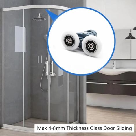 Roulette pour Porte de Douche Coulissante – 23mm, Rouleau de Roulement Silencieux, Compatible avec la Majorité des Portes – Kit de Réparation et Remplacement pour Salle de Bains