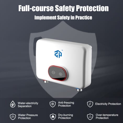 Ej.Life Chauffe-eau électrique 5500 W commutable 220 V avec écran LED, chauffe-eau instantané, douche pour salle de bain, cuisine
