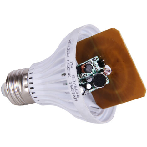 Ej.Life Ampoules de capteur de son 220V E27 lampes LED contrle de la lumière sonore allumer/éteindre automatiquement l'ampoule de capteur de veilleuses