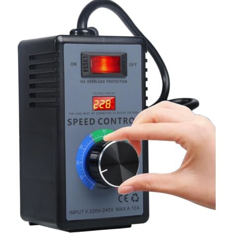 Ej.Life Variateur de Vitesse pour Moteur 220V AC 10A 4000W SCR Régulateur de Tension 220v électronique Gouverneur Gradateur Thermostat Moteur Contrôleur de Vitesse du Ventilateur