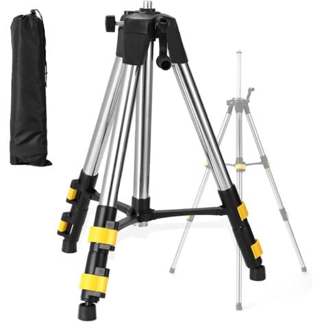 Ej.Life 1.2M Trépied de Niveau Laser, Filetage 5/8", Trépied d'Arpentage Robuste pour Scanner Niveau Laser de Construction,  Pieds Rétractables