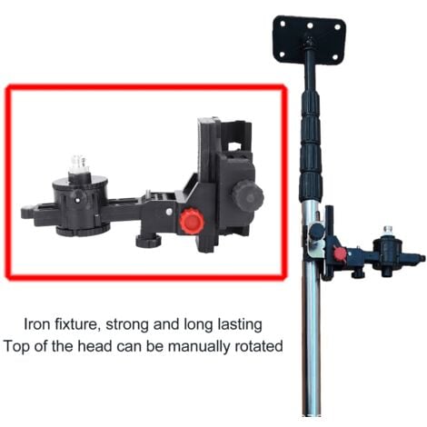 Adaptateur de niveau laser à support ,Support Réglable à 360 Degrés, Base Pivotante en Forme de L avec Clip, Montage Mural au Plafond