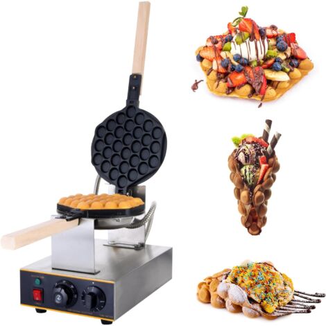 Ej.Life – Gaufrier à gaufres à œuf électrique 1.4KW – Acier inoxydable – Température 50-250℃ – Plaques antiadhésives – Certification CE 220V