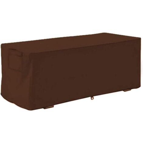 Ej.Life Housse Coffre de Rangement Exterieur, Tissu Oxford 210D Bâche Coffre Rangement Jardin Exterieur, Housse Imperméable, Résistant Aux UV,123x62x55cm,Café