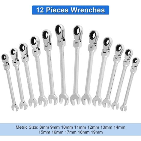 Clé Mixte à Cliquet 19mm (12) - 72 Dents, Flexible - Neuf Générique