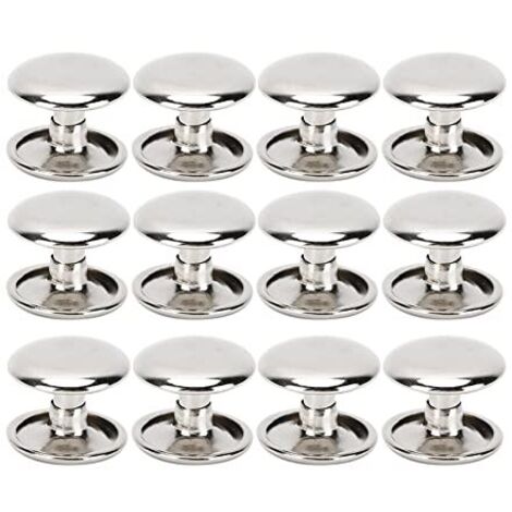 Lot de 200 rivets tubulaires en métal à double tête pour cuir, réparation, sacs, ceintures, chaussures, couture, décoration, 12 x 10 mm (argent)