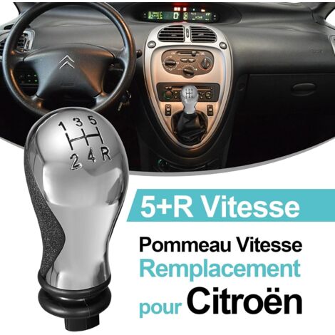 Pommeau de Vitesse Manuel 5 Vitesses pour Citroen C5 01-08 Xsara Picasso 1999-2008 - Noir et Chrome Brillant