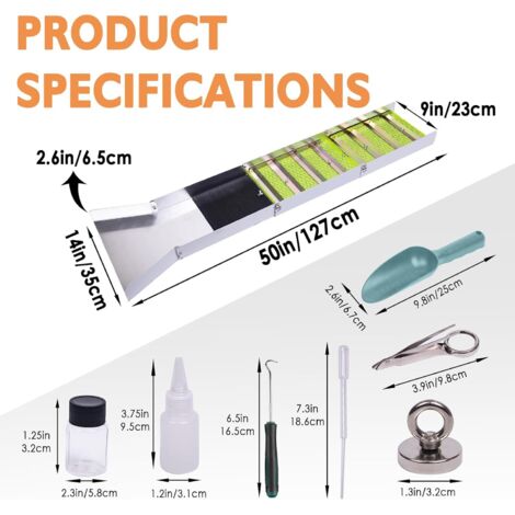 Kit D'Orpaillage Portable 20 Pièces Rampe D'Orpaillage 127 Cm En Aluminium Resistant Avec Pipettes Pelle Et Sac De Transport Sluice Pour Mineur Prospecteur Dor Jardin Rivieres 87205487