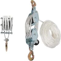 Palan Manuel 2000 Kg - Poulie De Levage 8:1 Avec Corde Nylon 20 M - Hauteur 2,5 M - Pour Garage, Chasse, Bricolage