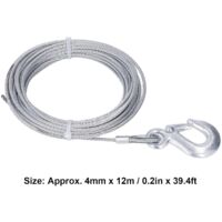 Câble Treuil Aramox 4mm X 12m - Acier Galvanisé, Résistance 2000LBS, Pour Levage Et Traction
