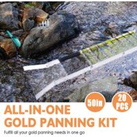 Rampe d'Orpaillage Pliante 127 cm en Alliage d'Aluminium, Kit d'Orpaillage Portable, avec Tapis d'Orpaillage, Matériels pour Mineur Prospecteur d'Or Jardin Rivières