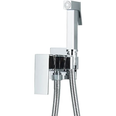 Kit Douchette WC Encastré Douchette Toilette WC Mural avec Flexible 1.5m Tuyau Chromé