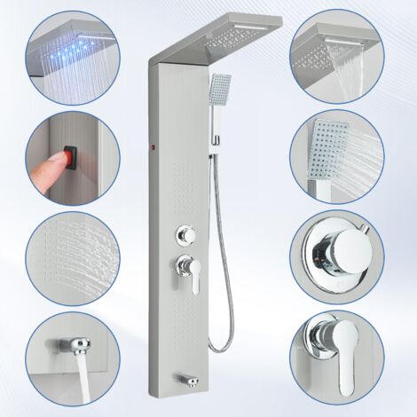 Colonne Douche 5 Modes Panneau de Douche en Acier Inoxydable, Système
