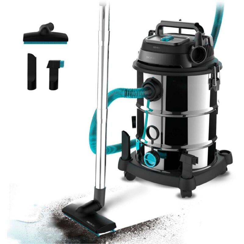 CecotecAspirateurdeSolidesetLiquidesde30LCongaRockstarWet&DryAcierPro