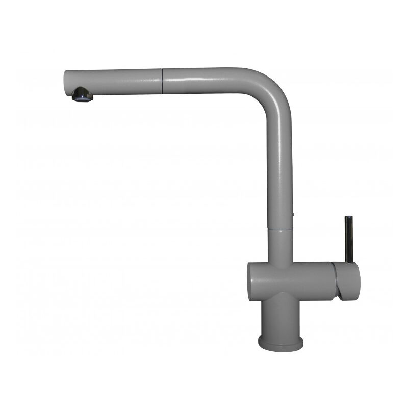 Elleci Stream Plus G48. Tipo di beccuccio: Estraibile, Colore del prodotto: Grigio, Materiale del rubinetto: Granitek. Altezza sopra la superficie di fissaggio (max): 31 cm, Distanza dif... - MGKSTP48