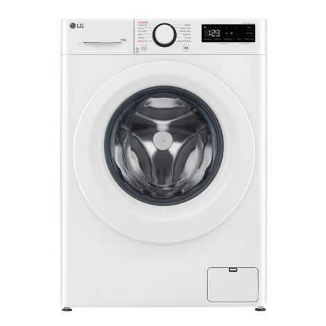 LG F4R3010NSWW Lavatrice 10kg AI DD, Classe A-10%, 1400 giri, Lavaggio a vapore. Tipo di carica: Caricamento frontale. Capacità cestello: 10 kg, Classe di efficienza della centrifuga: A, Silenziosi...