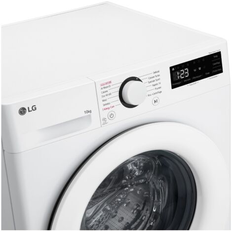 LG F4R3010NSWW Lavatrice 10kg AI DD, Classe A-10%, 1400 giri, Lavaggio a vapore. Tipo di carica: Caricamento frontale. Capacità cestello: 10 kg, Classe di efficienza della centrifuga: A, Silenziosi...