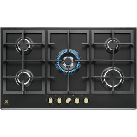 Electrolux KGS9536RN Piano cottura a gas Serie 600 Slim Line 90cm. Colore del prodotto: Nero, Posizionamento dell'apparecchio: Da incasso, Dimensione della larghezza del piano cottura: 90 cm. Certi... (1/5)