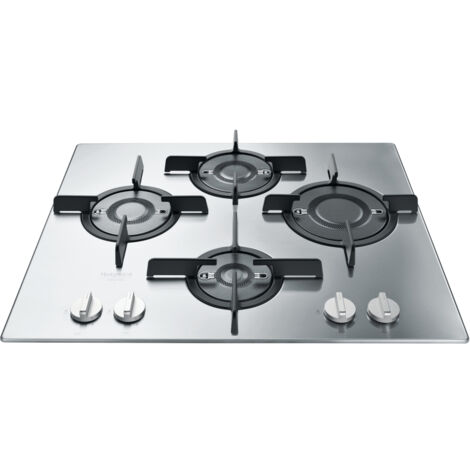 Hotpoint Ariston FTGHL 641 D-IX-HA Piano Cottura a Gas 4 Zone Griglie in Ghisa 60 cm Acciaio Inox