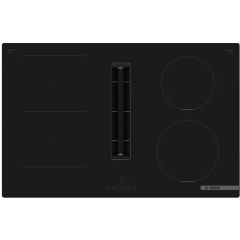 Bosch Serie 4 PVS811B16E. Colore del prodotto: Nero, Posizionamento dell'apparecchio: Da incasso, Dimensione della larghezza del piano cottura: 80 cm. Tipo di controllo: Touch, Posizione di control...