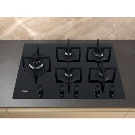 Whirlpool Piano cottura a gas - GOA 9523/NB1. Colore del prodotto: Nero, Posizionamento dell'apparecchio: Da incasso, Dimensione della larghezza del piano cottura: 90 cm. Tipo di contr... - GOA9523NB1 (1/5)