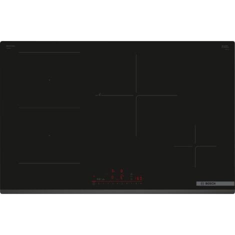 Bosch Serie 6 PVS83KHC1Z Piano cottura a induzione 80 cm CombInduction Nero. Colore del prodotto: Nero, Posizionamento dell'apparecchio: Da incasso, Dimensione della larghezza del piano cottura: 80...